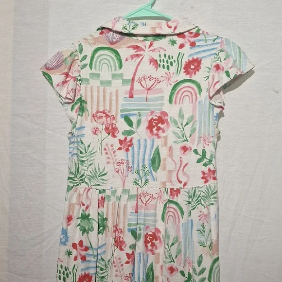 Women's Linen Rayon Floral & Palm Print Midi Dress, Sz 2, NWOT - Picture 9 of 14